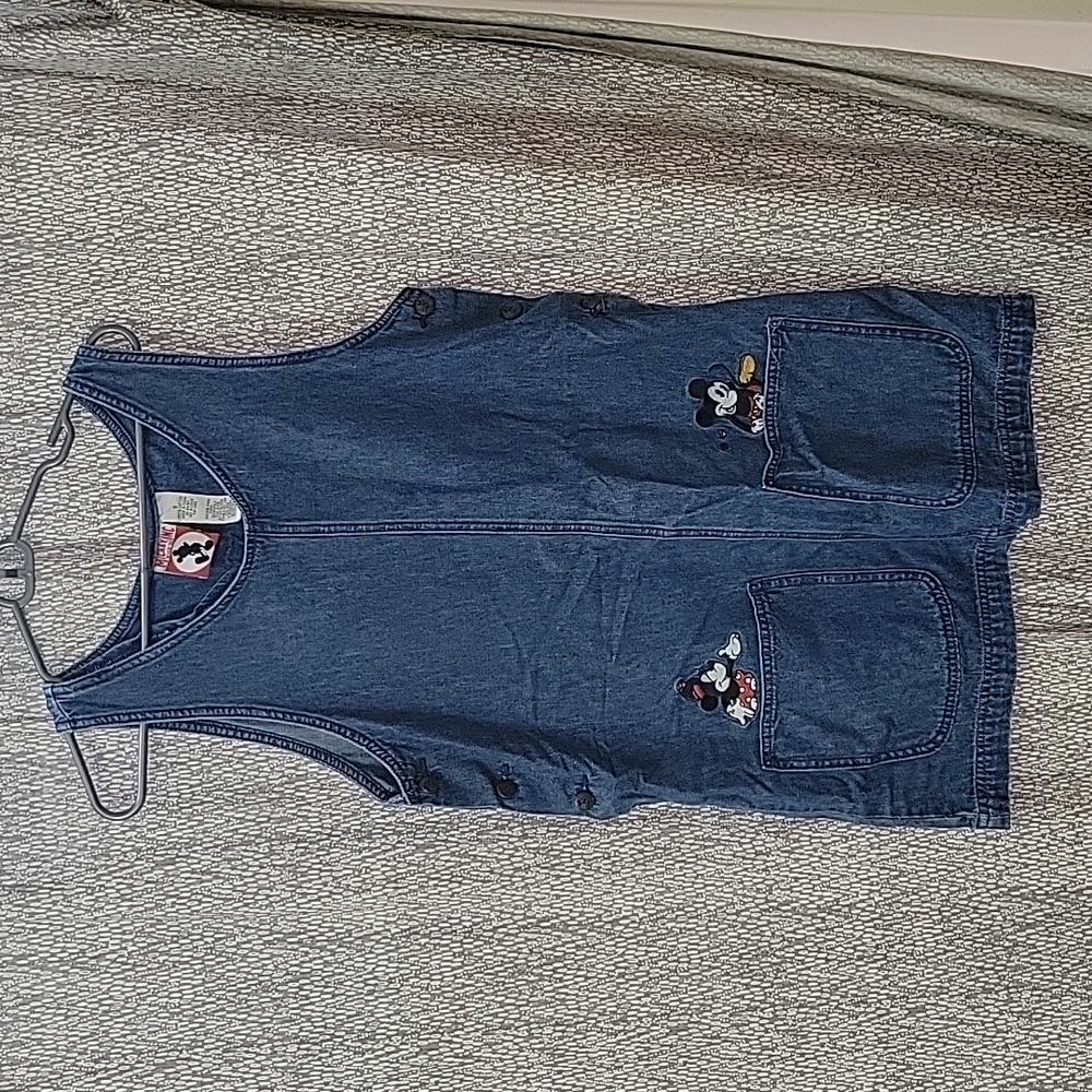 SOLD Vintage Disney Minnie and Mickey Embroidered Jean Dress